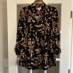 Kim Rogers Black Floral Tunic